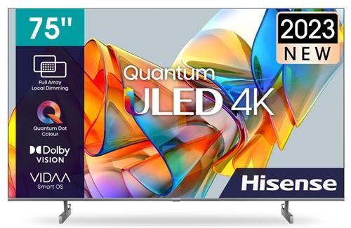 Hisense 75 Inch 4K ULED Quantum UHD VIDAA Smart TV